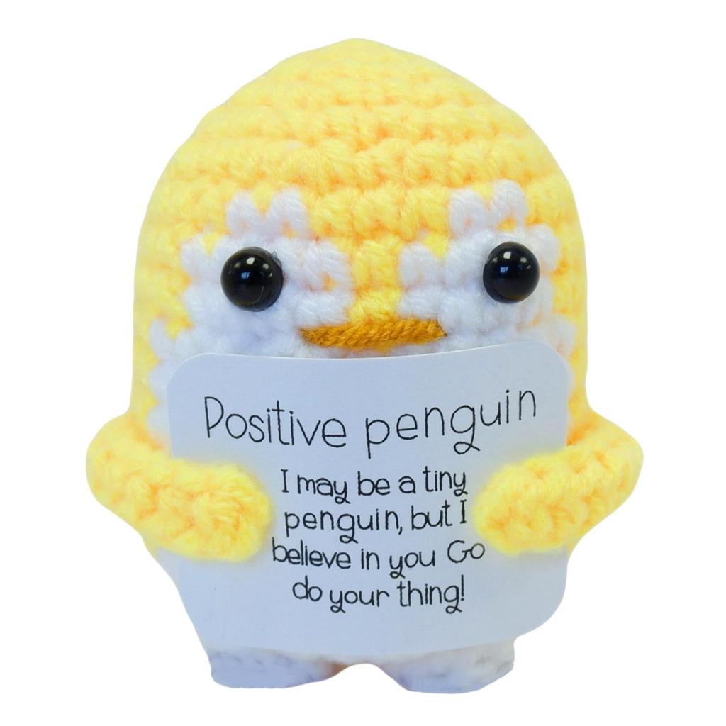 Handcrafted Wool Penguin Emoji Crochet Toy