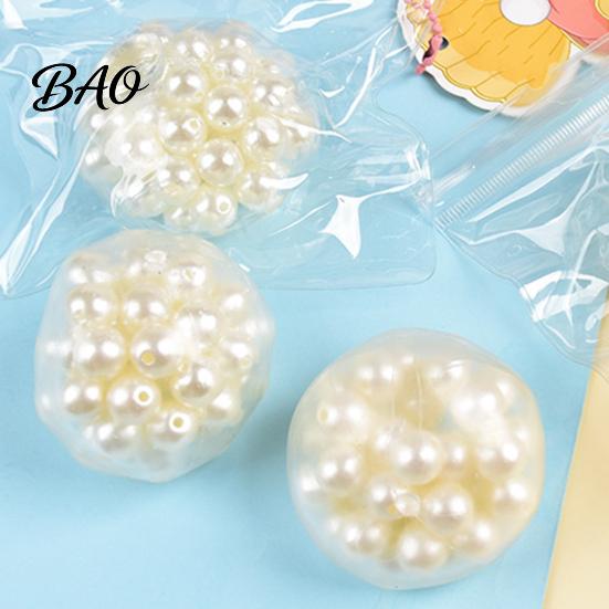 Portable Anxiety Relief Gifts Pearl Bead Filled Stress Toy, Soft TPR Sensory Relaxation Squeeze Ball, Comforting Balls Slow Rebound Rice Cake Texture