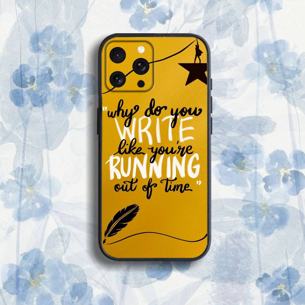 Hamilton Musical Lyrics Phone Case For iPhone 17,16,15,14,13,12,Pro,Max,Plus,E,SE4,Air,Mini Black Soft Box