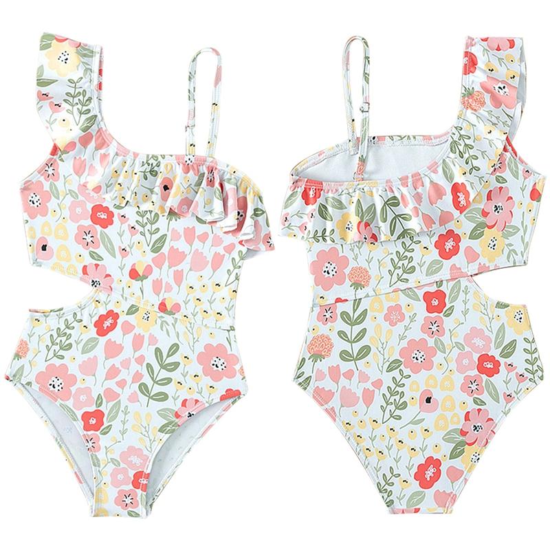 Mädchen-Badeanzug 1-teilig – Mit Reißverschluss & Schleife, Für Strand & Pool, 1–5 Jahre