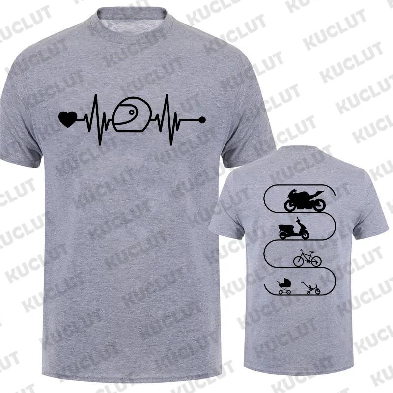 Men T-Shirt Motorcycles Evolution ECG Graphic Y2k Tops Funny Hip Hop Streetwear Two-sided Short Sleeve Tees Oversized Clothing