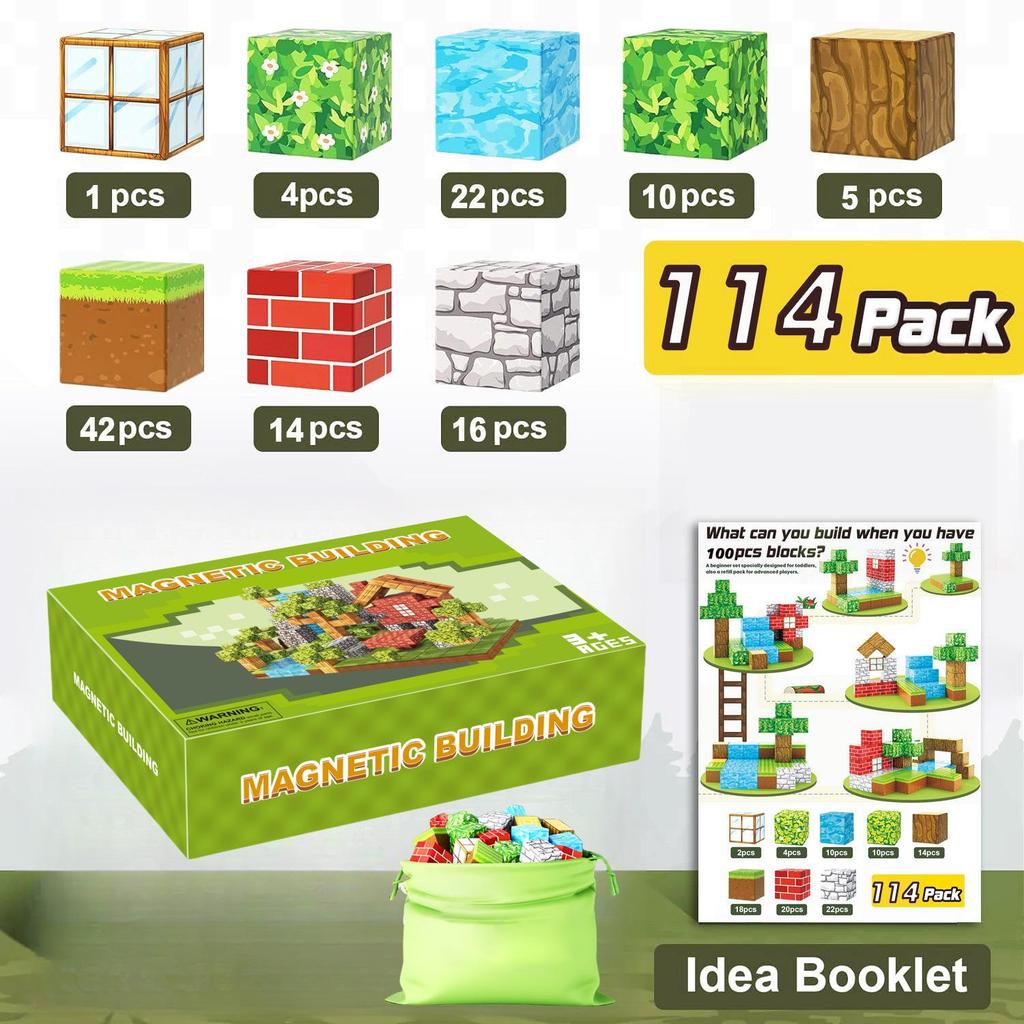 My Block World Children's Magnetic Cubes Set - Primeval Forest