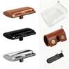 Men's Portable Manual Safety Razor Matte Black with Leather Case for Outdoor Camping Travel Shaving