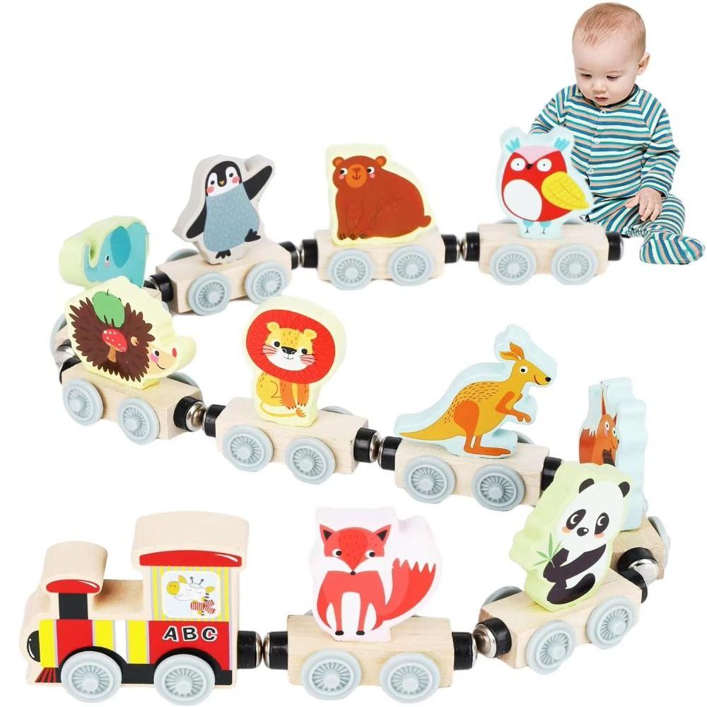 Transportation Train Wooden Toy Educational Wooden Magnetic Train Magnetic Train Toys  For Toddlers