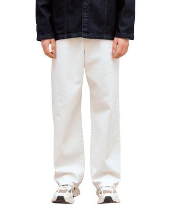 LAB101 Basic Washed Wide Denim Pants (White)