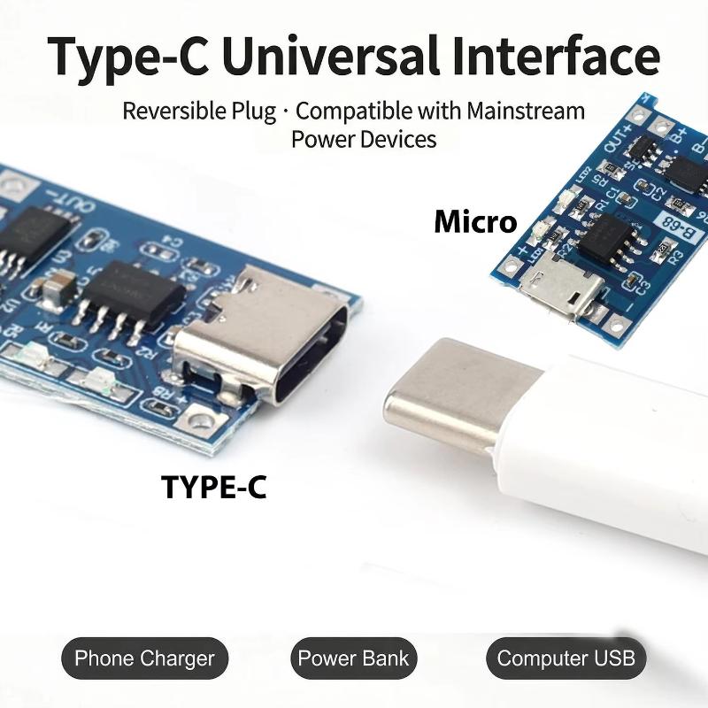 1A Lithium Battery Charger Pcb Module Multiple Interfaces Stable Charging Efficiency For Diy Projects And Small Device Repairs