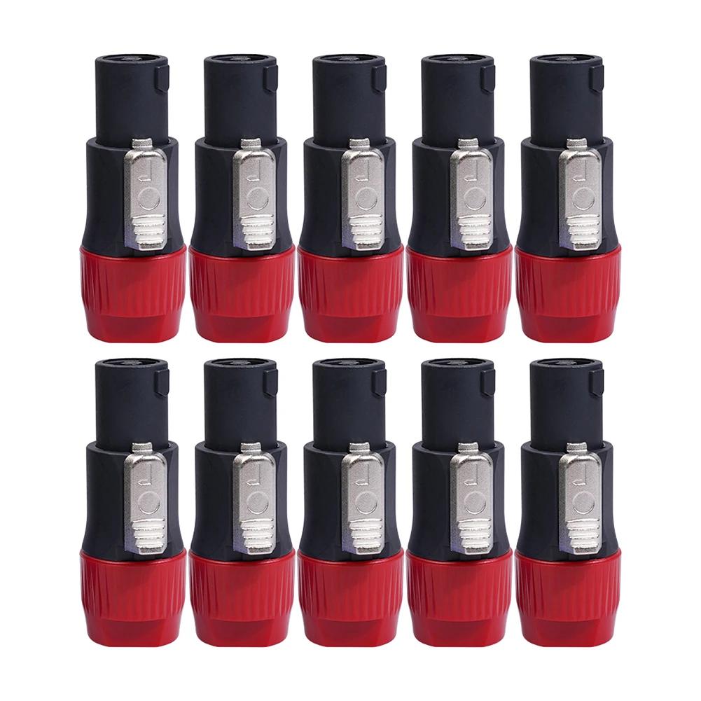 20/10pcs Speaker Connectors 4 Pole 4 Pin Male Audio Cable Adapter Speakon ABS Shell Jack Accessories Ohm Plug For Neutrik NL4FC