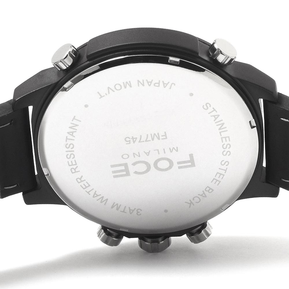 Poche 55Mm Men'S Big Dial Three-Time Metal Watch Fm7745L-Wh