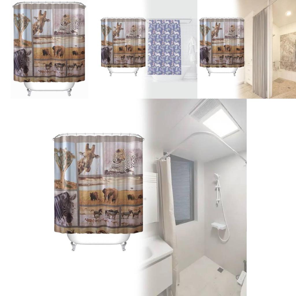 Peva Sprchový závěs Zvířecí vzor Vodotěsný Dělič do koupelny Pro domácí dekoraci