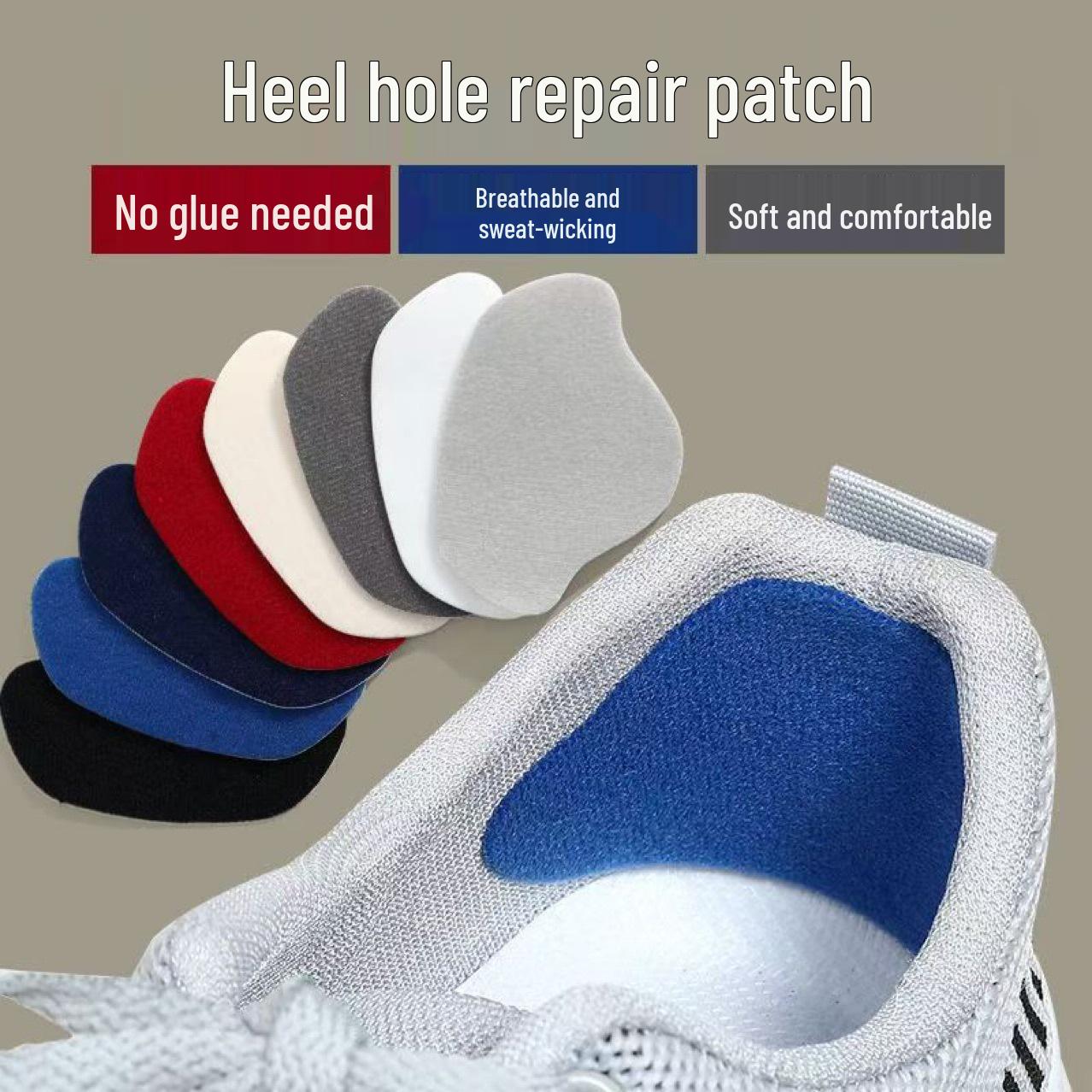 Патч для ремонта каблука кроссовка: Самоклеящиеся, Водонепроницаемые, Износостойкие для Повседневной Кожаной Обуви Dark Gray Velvet 4 pieces