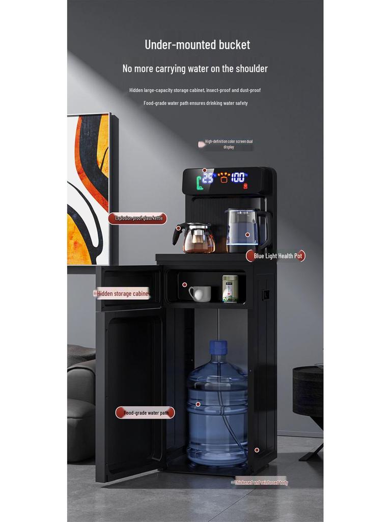 Vertical Smart Bottom-Loading Hot & Cold Water Dispenser - Multifunctional Automatic Tea Bar Machine for Home Use