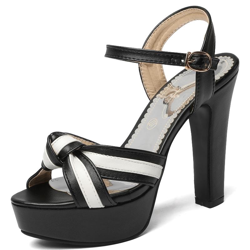 

Модные летние босоножки на платформе для женщин, шлепанцы, большие размеры 45 50, модные черные и белые туфли на высоком каблуке для танцевальной вечеринки для женщин 42 чёрный