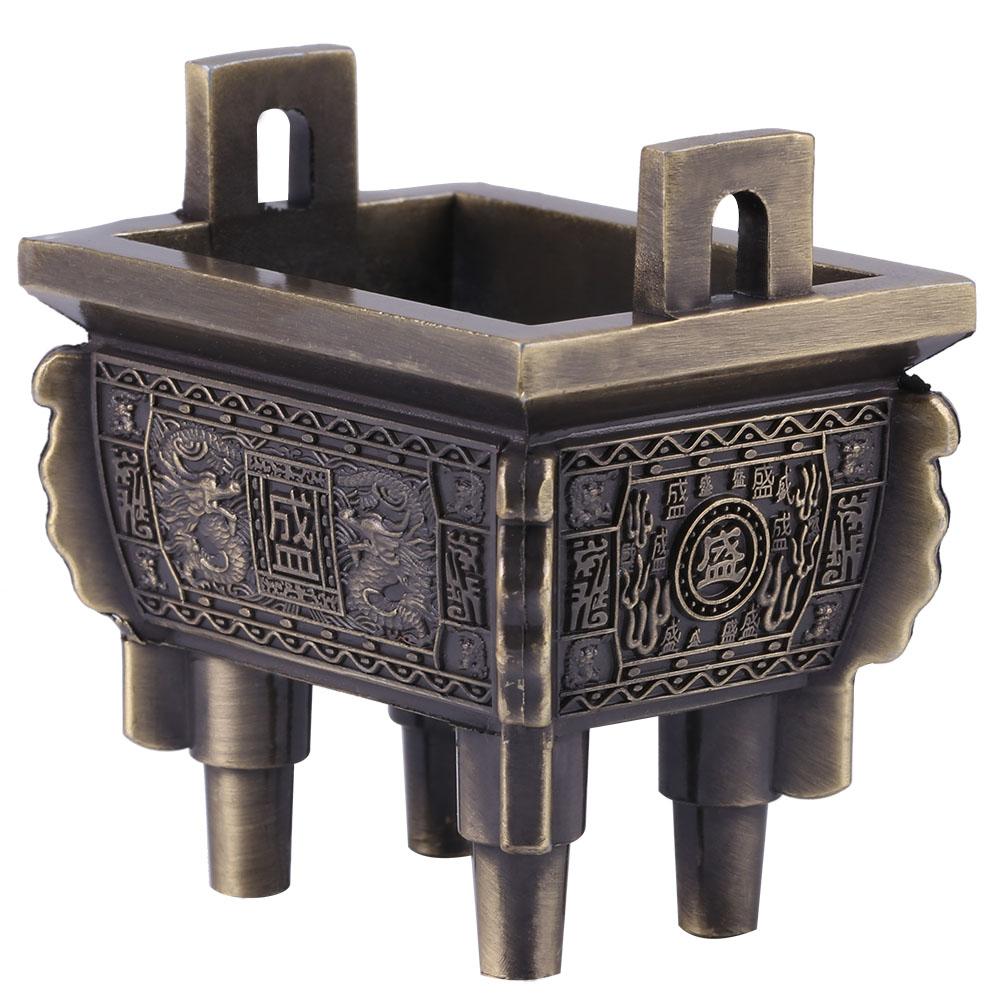 1Pc Mini Multi function Incense Stick Burner Holder Censer for Home Office Hotel(Bronze)