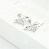 Trendy Crystal Small Stud Earring For Women Korean Daisy Leaves Girls Sweet Earring Fashion Jewelry Accessories