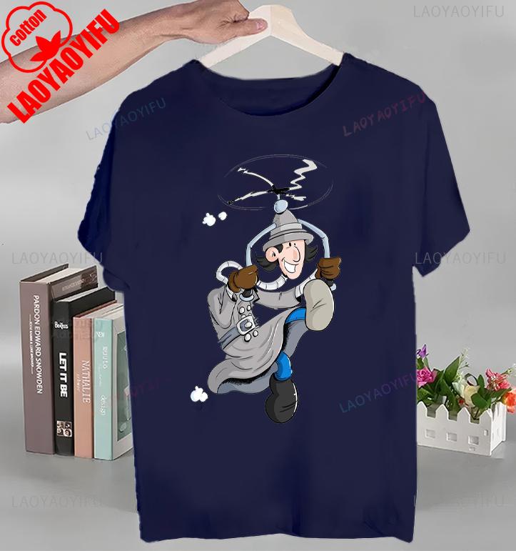 Animiertes Inspektor Gadget T-Shirt Oberteile Animiertes Inspektor Gadget T-Shirt Hochwertige Baumwolle
