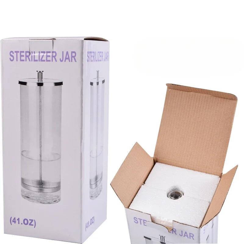 Barber Sterilizer Jar Comb Sterilization Tank Glass Cleaning Spa Eyelash Extensions Nail Tool Barber Sanitizing Disinfection