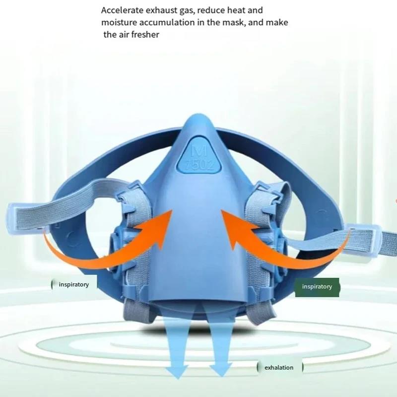 Industrial 7502 Respirator Gas Mask Body Spray Paint Decoration Dustproof Mask 7502 Half Mask Fit For 3M 6001/6002/6006 Filters 4