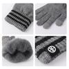 3Pcs/Set Winter Hat Scarf Gloves Set Striped Print Thickened Velvet