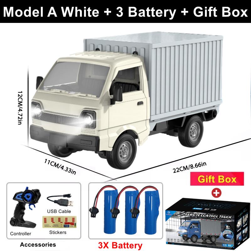 1:16 Remote Control Car Simulation Drift Climbing Rc Truck Led Small Cargo Vehicle Model Electric Toy For Kids Birthday Gifts