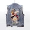 Women's Spring Short Floral Sleeveless Cowboy Temperament Casual Vest Jacket