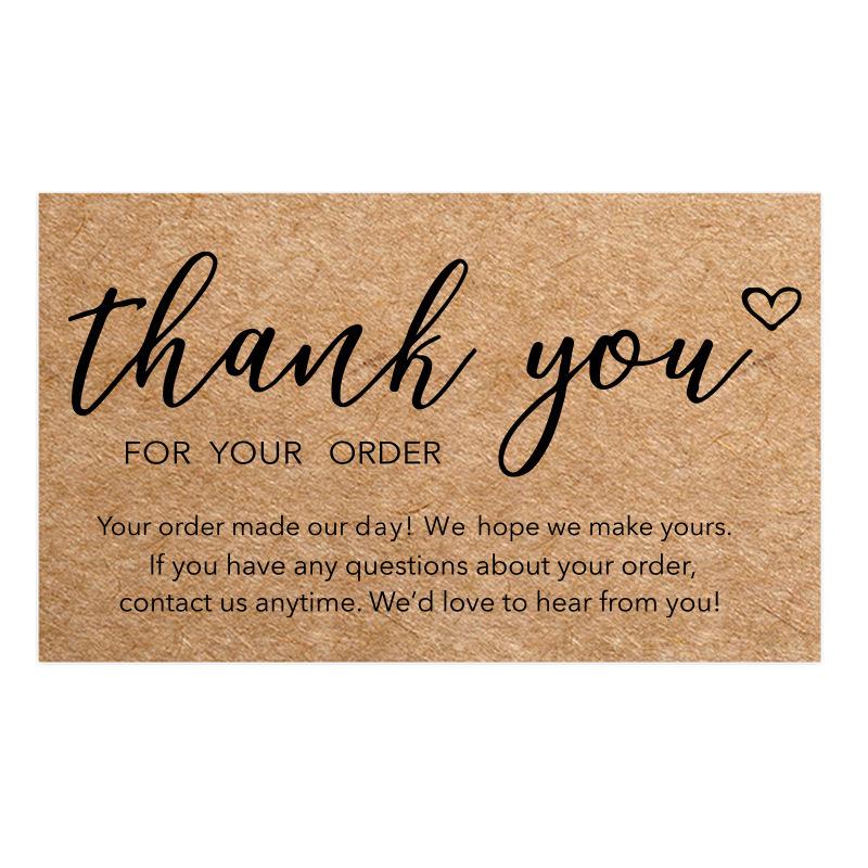 Black Thank You Greeting Cards, 50 Sheets/Pack