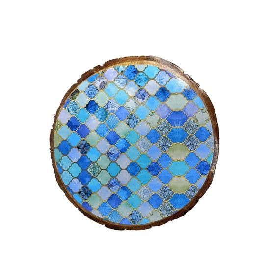 Wooden Cake Stand Rustic Round Cake Holder for Parties Decoration Bark Textured Pizza Cupcake Party with Serve Ware Platter