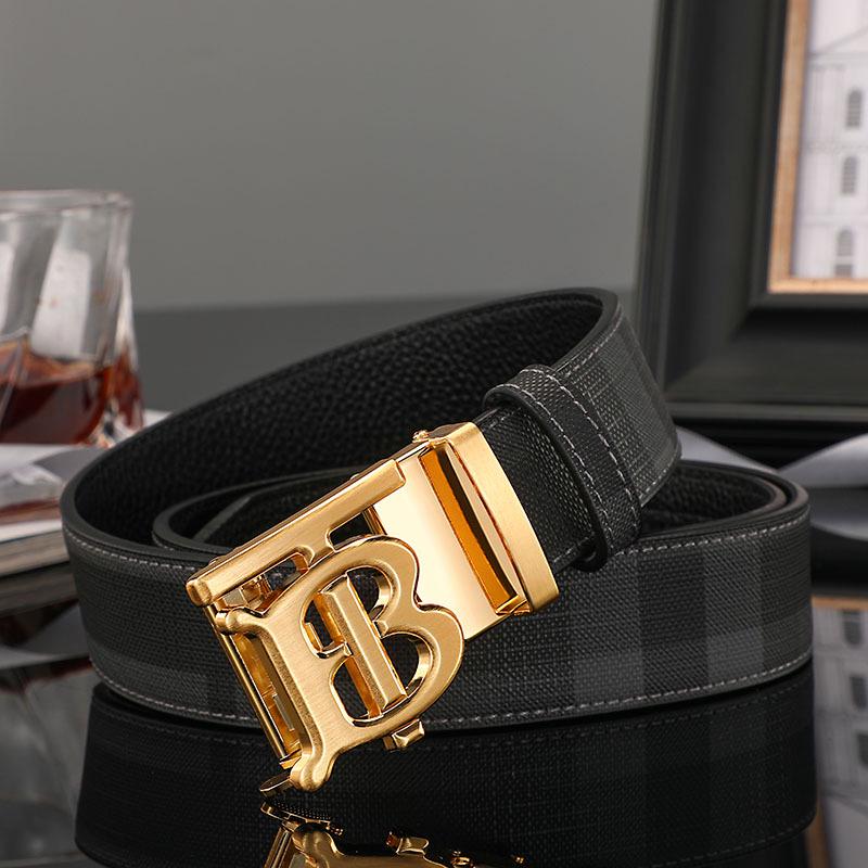 New B Brand Men's Genuine Leather Automatic Buckle Belt - Top Layer Cowhide, Business Casual Style