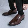 New Black Brown Penny  Loafers Men Pointed Patent Leather Casual Shoes Wedding Dress Homecoming Footwear Zapatos Hombre