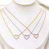 Full Diamond Love Necklace Women'S Light Luxury And Sweet Versatile Diamond-Encrusted Super Flash Hollow Pendant Collarbone Chain