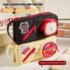Large Capacity Pencil Case with Smooth Zipper and Hand Strap Scratch-Resistant Canvas Pen