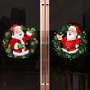 2pcs Santa Claus Christmas Window Stickers, Removable Window Clings for Farm, Yard, Bedroom, Living Room, Shopping Decoration