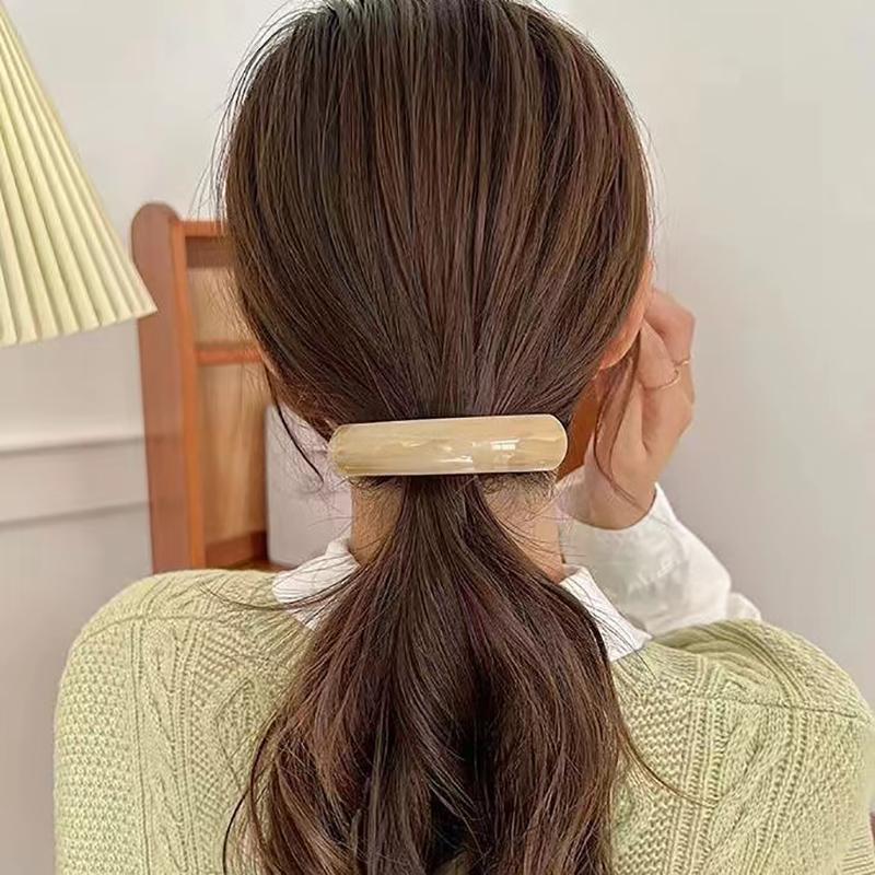 Eleganta hårklämmor i acetat Enfärgade Geometriska Hårspännen Enkla Hårnålar Dam Håraccessoarer