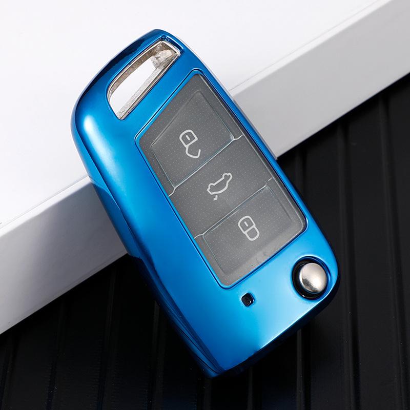 TPU Soft Rubber Key Shell Cover for 2017 Volkswagen Passat and New Magotan