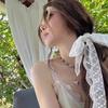 Sexy Black White Lace Bow Necklace for Women Vintage Flower Textured Ribbon Long Choker Necklace Wedding Party Cosplay Jewelry