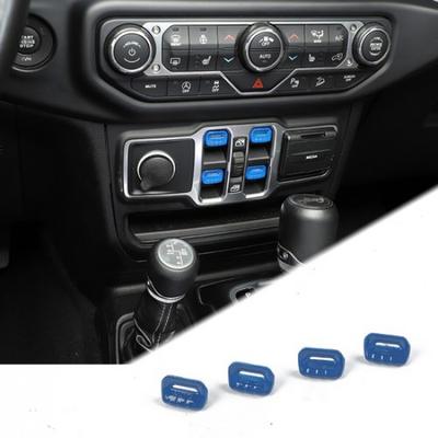 Center Console Window Lift Switch Button Cover For Jeep Wrangler JL JT 2018+Blue