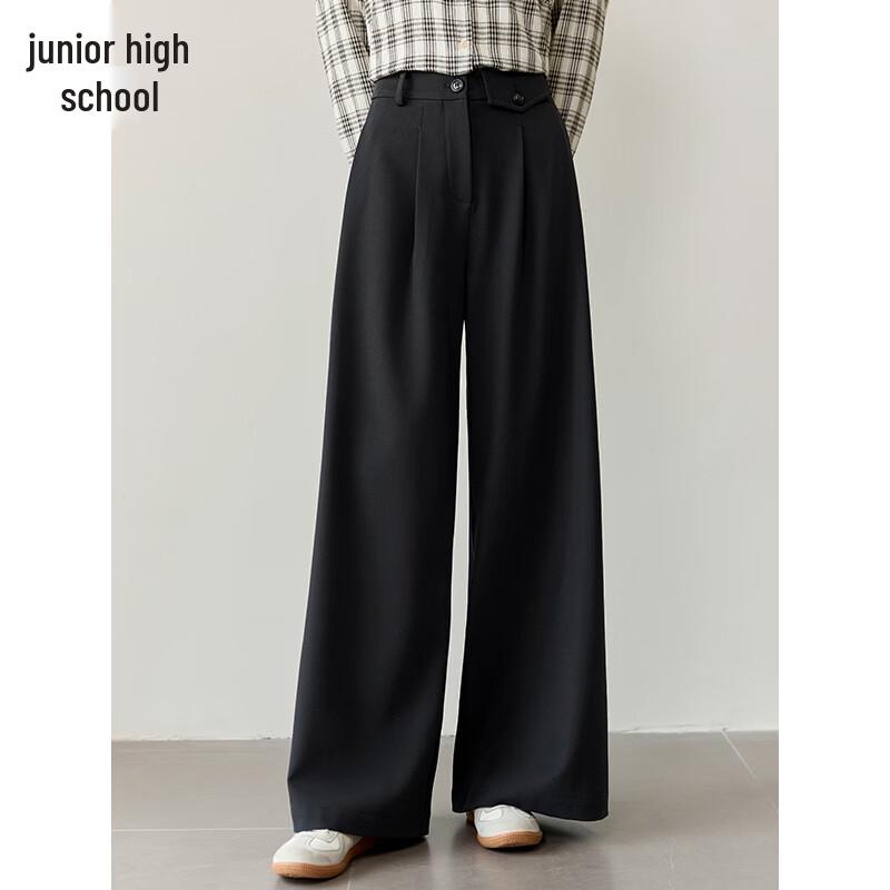 Women s High-Waist Wide-Leg Draping Casual Pants L