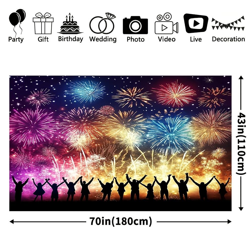 1Pcs Vibrant Fireworks Celebration Decoration Background Backdrop For Photo Studio Photo Booth Party