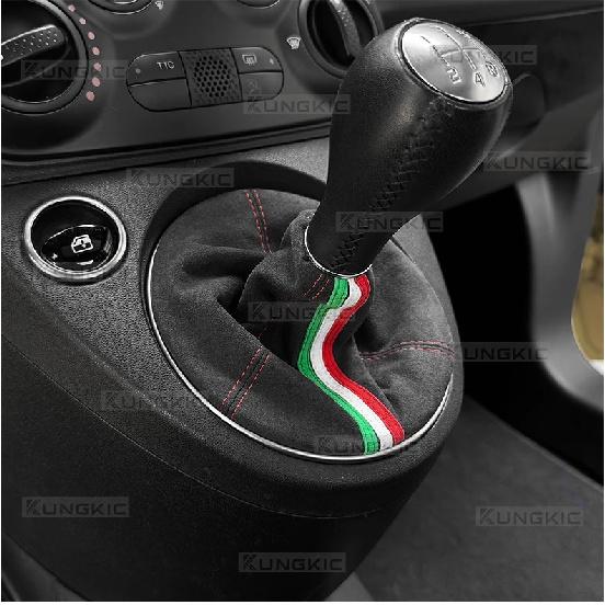 Suede For Fiat 500 2011-2024 Abarth 595 695 2016 2017 2018 2019 2020 2021 2022 2023 2024 Gear Shift Boot Manual Shifter Cover