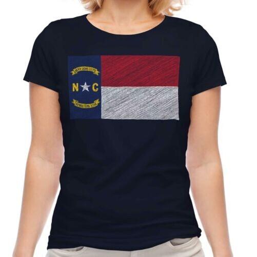 

North Carolina State Scribble Flag Women s T-Shirt Gift North Carolinian 4XL