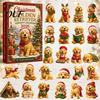 Creative Holiday Surprise 2026 Dog Christmas Advent Calendar, 24-Day Acrylic Ornament Set with Mini Puppy Festive Room Figures, 2D Flat Tree