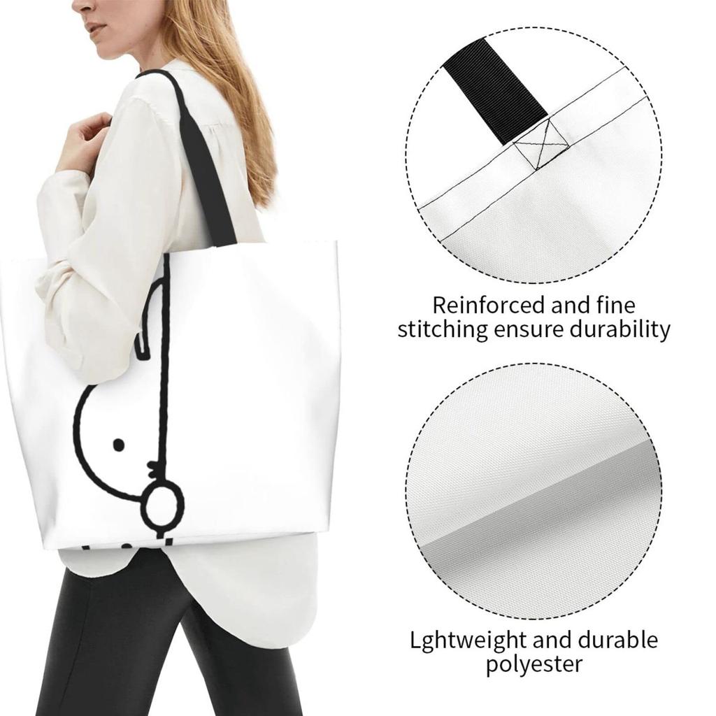 Miffy Tote Large Tote Can Be Used As a Makeup Eco Convenience Store Shopping Durable Convenience 50cm Wide X 40cm High X 15cm Thick Bag, Capacity,