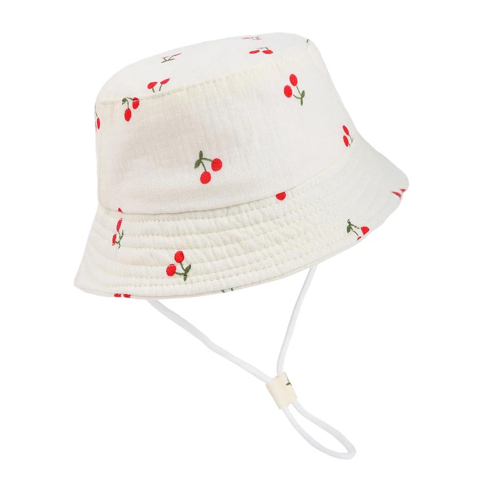 Panama Summer Cotton Yarn Breathable Baby Boys and Girls Sun Hats Toddler Beach Cap Kids Fisherman's Hat Baby UV Protection Cap