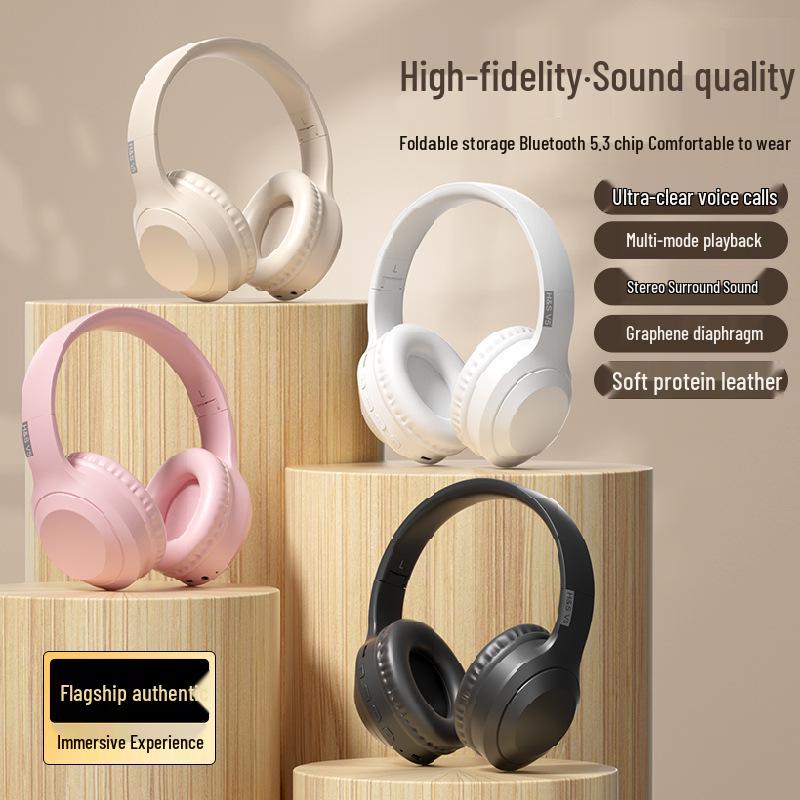 V5 Bluetooth 5.3 Over-Ear Headphones: Wireless/Wired with Microphone, Card Slot, Music & Gaming Compatibility