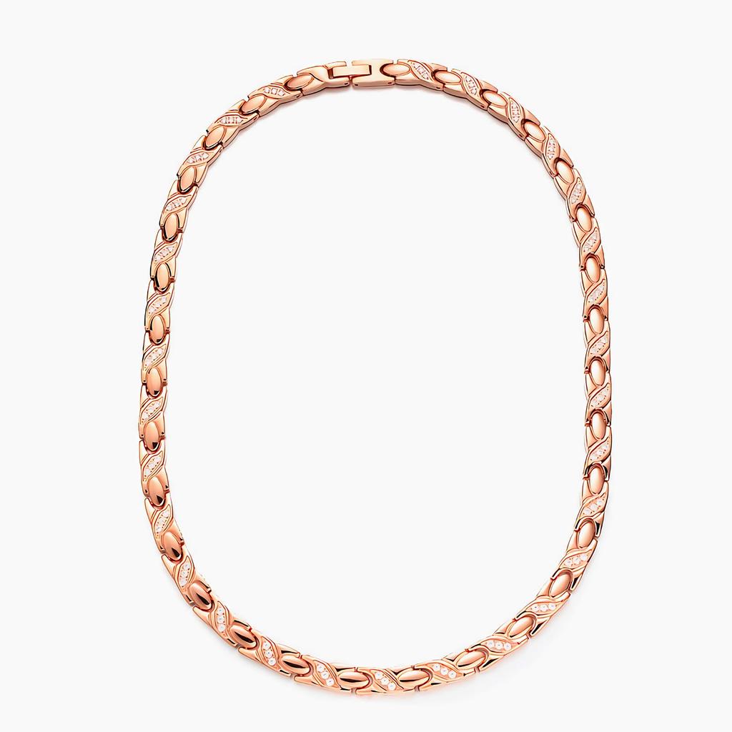 [Lobyka] Germanium Necklace for Women, Titanium, Hematite, Pink Gold, Birthday Gift, Magnetic Health Accessory, Pink Gold