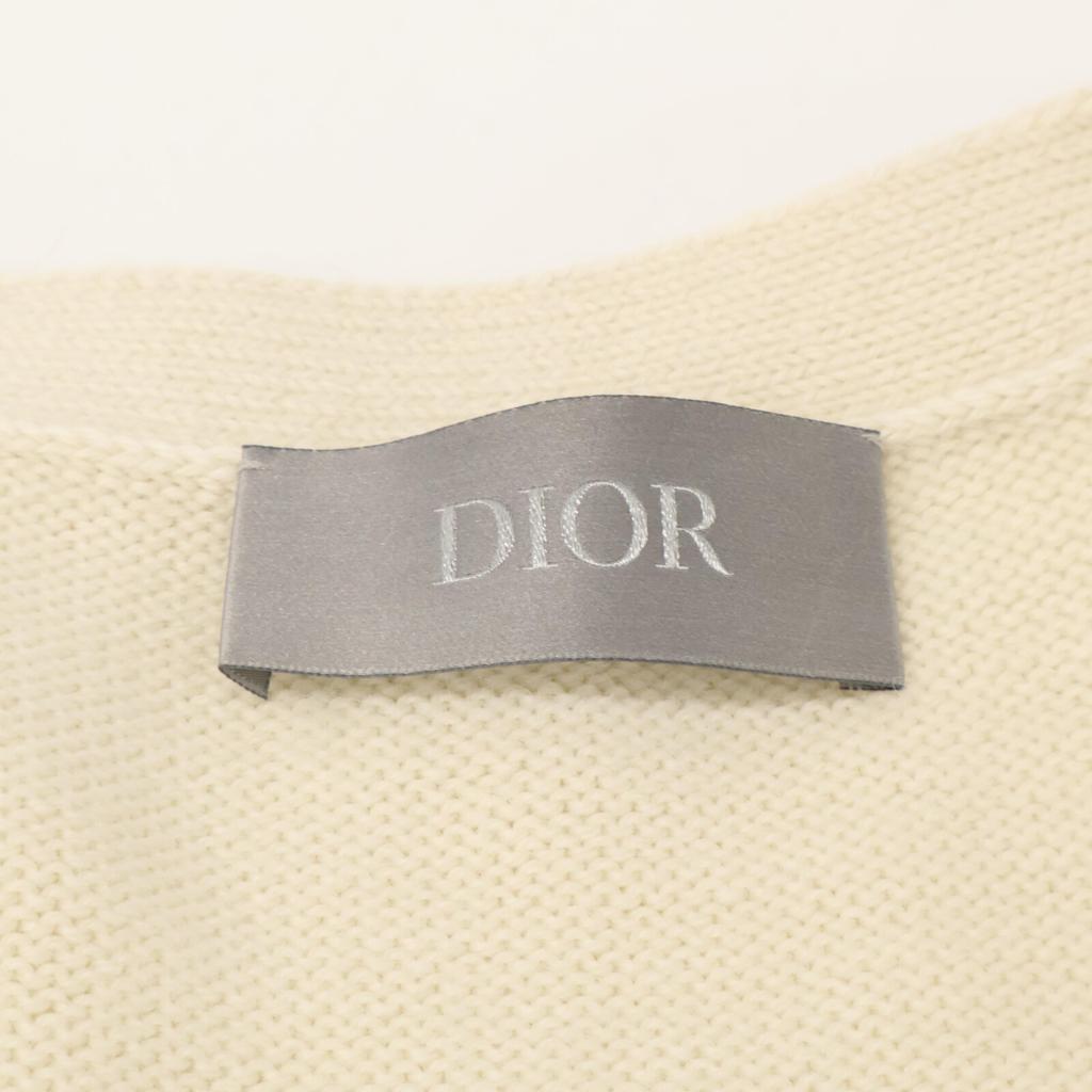 Dior [Domestic Regular] 443M204AT879 Wool and Alpaca Knit Cardigan / Tops L Ivory / BlueUsed