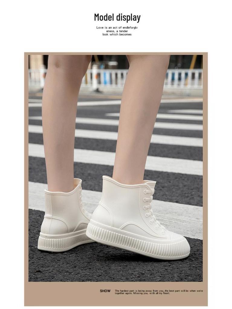 Női Divat Vízálló Csúszásmentes Rövid Esőcsizma - Új Koreai Stílus