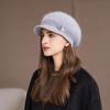New Rabbit Fur Hat for Women Plus Velvet To Keep Warm Grandma Ear Protector Wool Knitted Hat for Middle Aged and Elderly Mothers