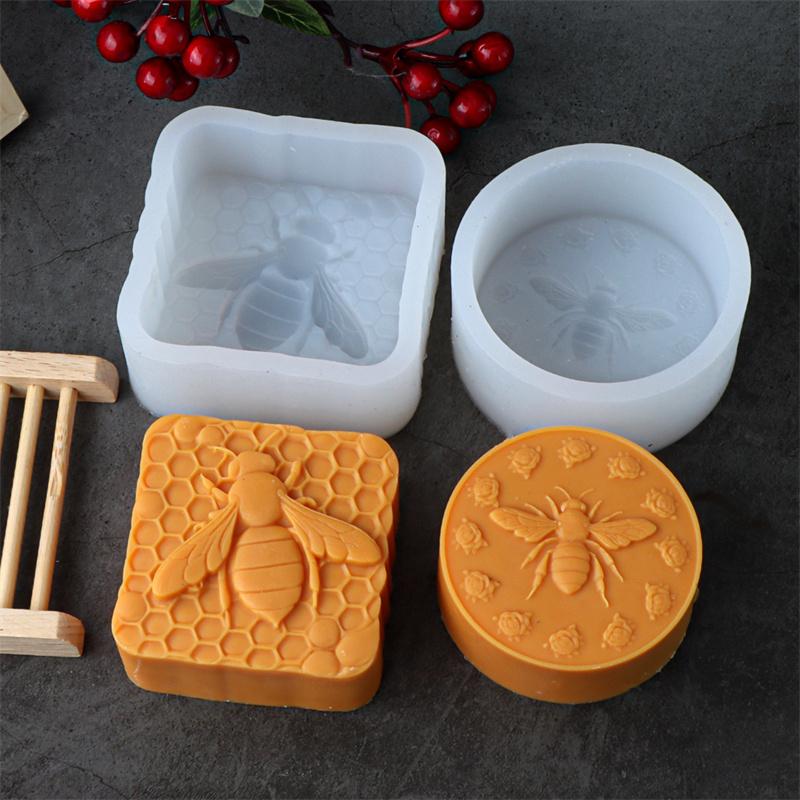 3D Bee Honeycomb Silicone Candle Mold DIY Geometric Hexagon Beehive Mold Making Beeswax Candles Soap Bees Hoenycomb Resin Mould