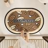 Cartoon Puppy Bathroom Diatom Mud Floor Mat Water Absorption Non-slip Wear-resistant Bathroom Household Oval Door Mat Toilet Mat