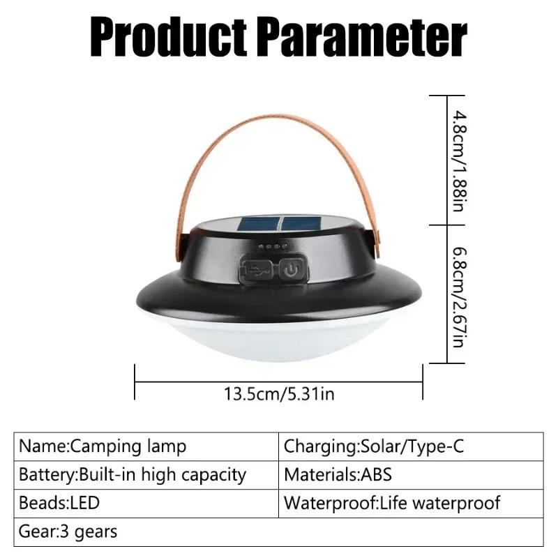 Retro Portable Camping Lantern Waterproof Emergency Light 3 Modes Hanging Tent Lamp Outdoor Hiking Rechargeable Flashlights
